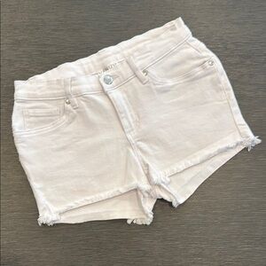 VENUS White Jean Shorts Frayed Hem Casual